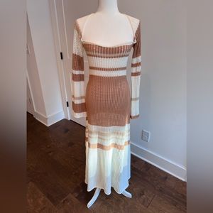 VRG GRL Work Of Art Crochet Maxi Dress